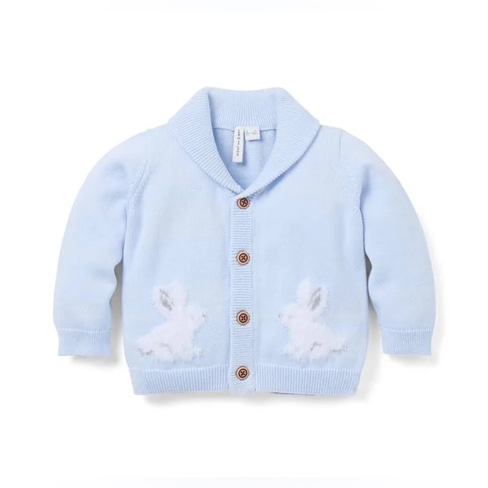 Janie and Jack Blue Bunny Cardigan for babies